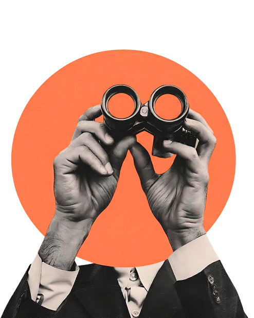 Person looking through binoculars